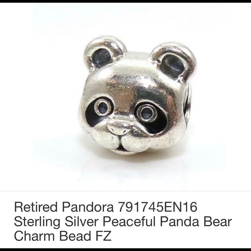 PANDORA Silver Peaceful Panda Bear Head